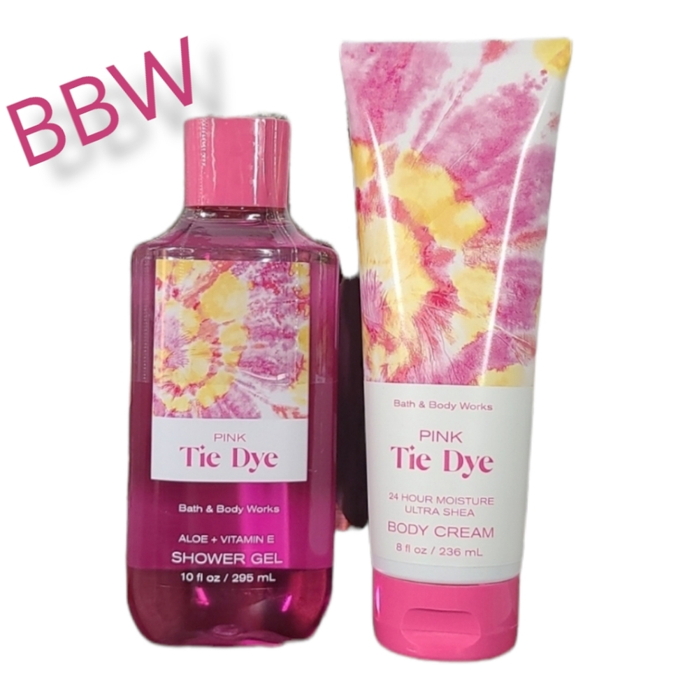Bath & Body Works Pink Tie Dye Shower Gel & Body Cream Set - Picture 3 of 8